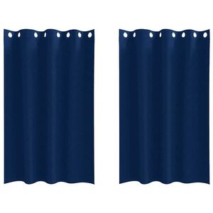 vidaXL Blackout Curtains with Rings 2 pcs Dark Blue 175 x 140 cm