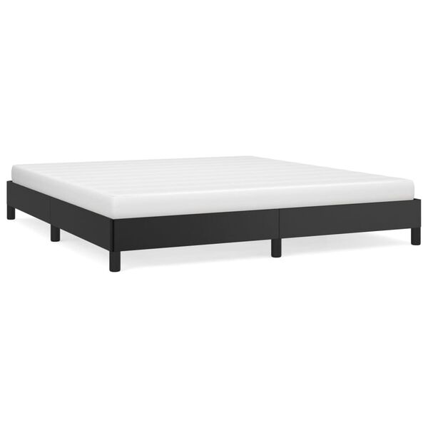 vidaXL Bed Frame without Mattress Black Super King Faux Leather