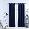 vidaXL Blackout Curtains with Rings 2 pcs Velvet Dark Blue 140x225 cm