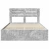 vidaXL Bed Frame with Drawer Concrete Grey 160 x 200 cm Engineer Wood