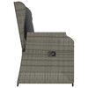 vidaXL Garden Bench with Cushion Grey Poly rattan