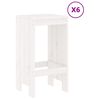 vidaXL 7 Piece Garden Bar Set White Solid Wood Pine