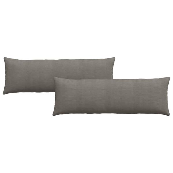 vidaXL Sofa Pillows 2 pcs Light Grey 120 x 40 cm Corduroy Fabric
