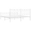 vidaXL Metal Bed Frame without Mattress with Footboard White 180x200cm