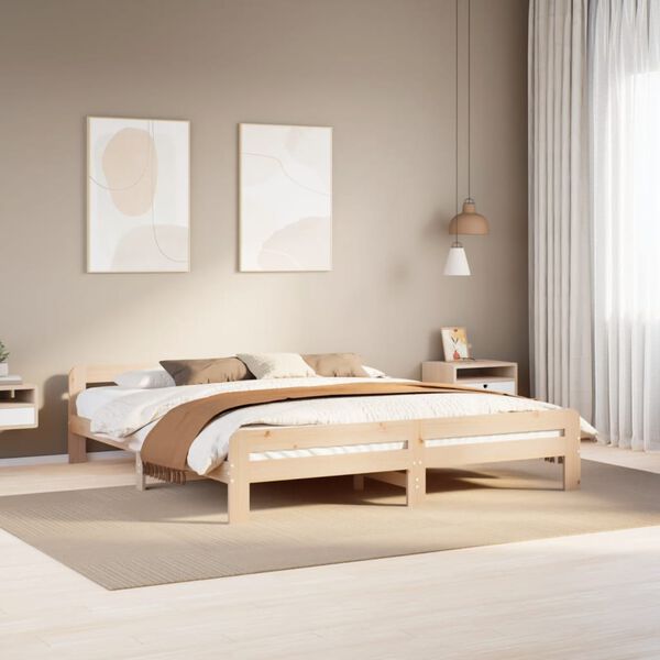 vidaXL Bed Frame without Mattress 200x200 cm Solid Wood Pine