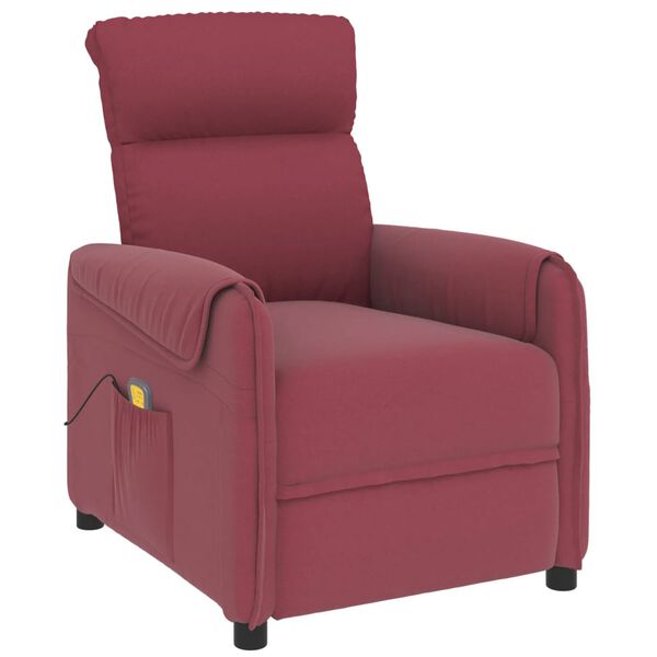vidaXL Massage Chair Wine Red Fabric
