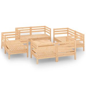 vidaXL 9 Piece Garden Lounge Set Solid Pinewood