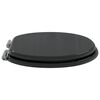 vidaXL Soft-Close Toilet Seat Black 44 x 38 cm MDF board