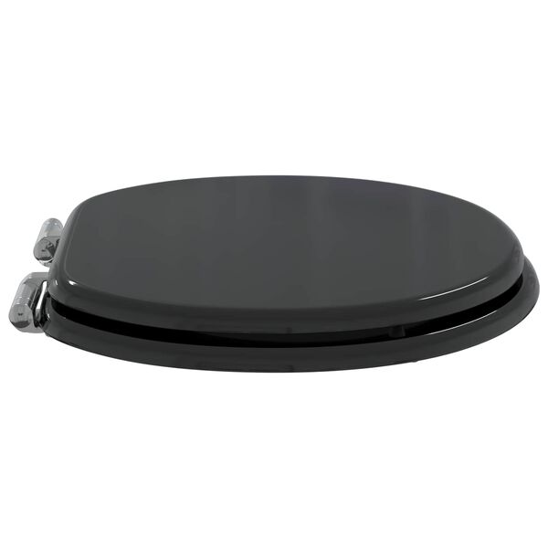 vidaXL Soft-Close Toilet Seat Black 44 x 38 cm MDF board