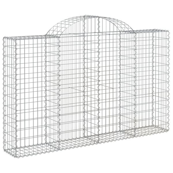 vidaXL Arched Gabion Baskets 2 pcs 200x30x120/140 cm Galvanised Iron