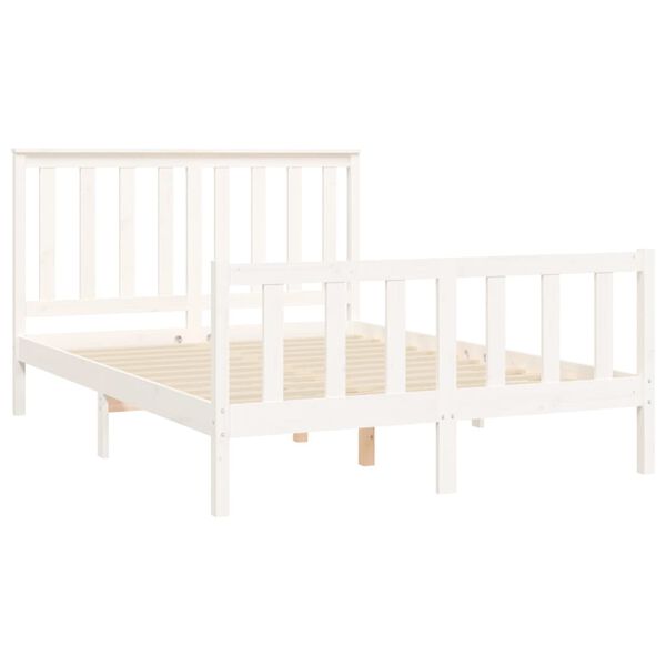 vidaXL Bed Frame without Mattress White 140x200 cm Solid Wood Pine