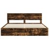 vidaXL Bed Frame with Drawer Smoked Oak 200 x 200 cm Engineer Wood