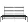 vidaXL Metal Bed Frame without Mattress with Headboard Black 150x200cm