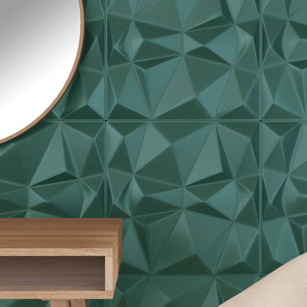vidaXL Wall Panels 12 pcs Green 50x50 cm XPS 3 m² Diamond