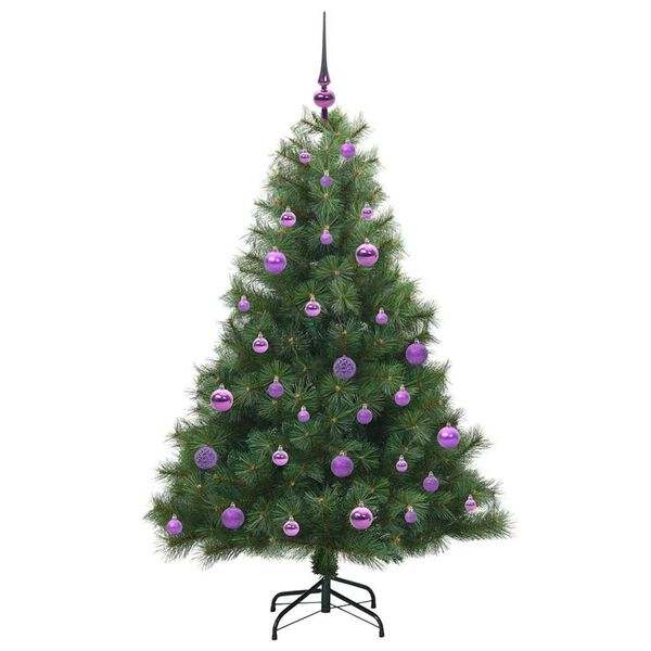 vidaXL Artificial Christmas Tree with 150 LEDs Green 150 cm PE and PVC