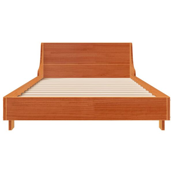 vidaXL Bed Frame without Mattress Wax Brown 90x190 cm Single Solid Wood Pine