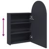 vidaXL Bathroom Mirror Cabinet with LED Light Arched Grey 42x13x70 cm