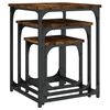 vidaXL Nesting Coffee Tables 3 pcs Smoked Oak Engineered Wood