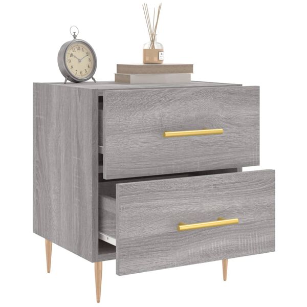 vidaXL Bedside Cabinet Grey Sonoma 40x35x47.5 cm Engineered Wood