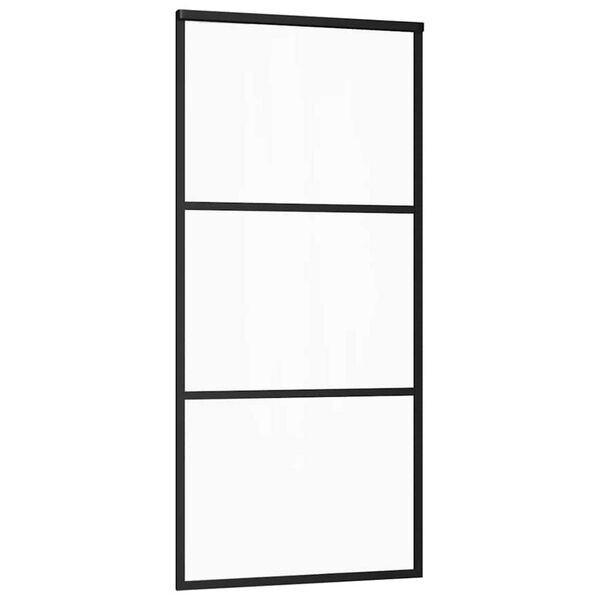 vidaXL Sliding Door with Hardware Set 90x205 cm ESG Glass&Aluminium