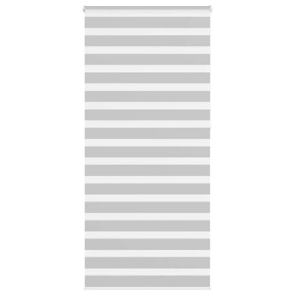 vidaXL Zebra Blind Light Grey 95x230 cm Fabric Width 90.9 cm Polyester