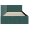vidaXL Corner Bed Frame Dark Green 90 cm x 190 cm Velvet