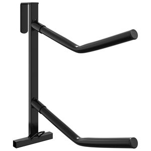 vidaXL Saddle Rack with Bridle Hook Twin Arm Portable Black Iron