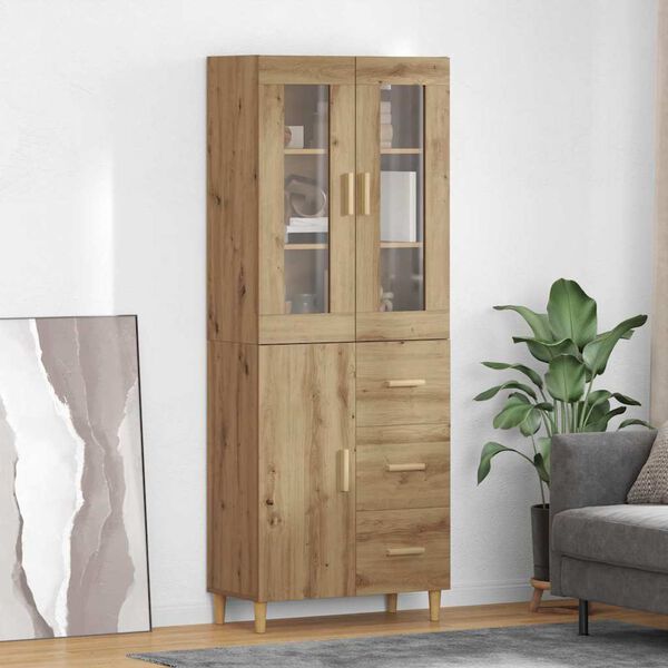 vidaXL Highboard Artisan Oak 69.5 x 34 x 180 cm Engineered Wood