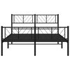vidaXL Metal Bed Frame without Mattress with Footboard Black 150x200cm