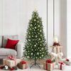 vidaXL Artificial Christmas Tree with 300 LEDs Green 180 cm PE and PVC
