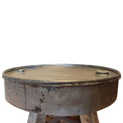 vidaXL Coffee Table Solid Reclaimed Wood 60x45 cm Silver