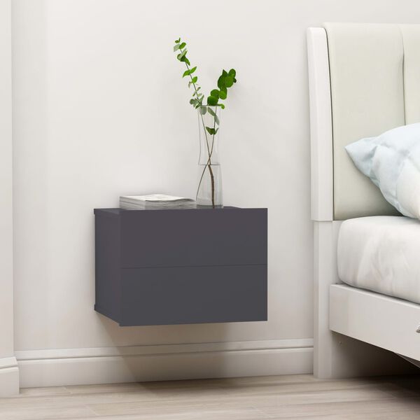 vidaXL Bedside Cabinet Grey 40x30x30 cm Engineered Wood