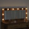 vidaXL Vanity Mirror with LED Strip Lights Old Wood 100 x 45 x 18 cm