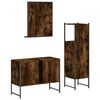 vidaXL 3 Piece Bathroom Cabinet Set Smoked Oak Engineered Wood