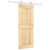 vidaXL Sliding Door Natural and White 80 x 210 cm Solid Pine Wood