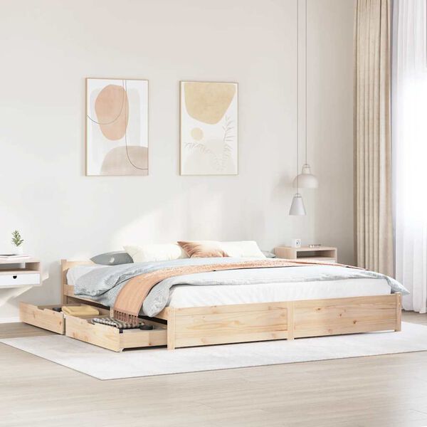 vidaXL Bed Frame without Mattress 200x200 cm Solid Wood Pine