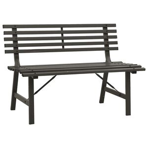 vidaXL Garden Bench | Black | Powder-coated steel | Large | Durable
