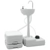 vidaXL Camping Toilet Set 2 pcs Grey and White