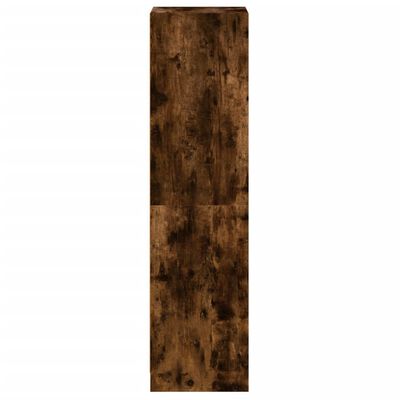 vidaXL Highboard with Glass Door Smoked Oak 35x37x142 cm