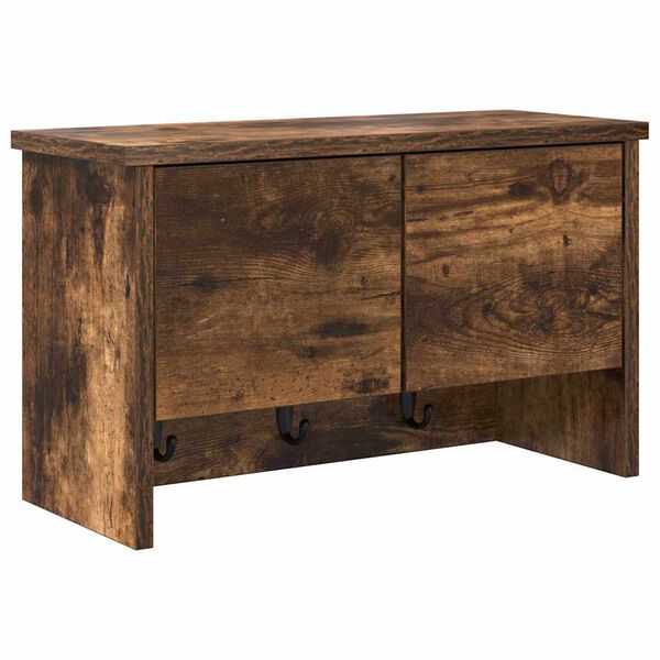 vidaXL Wall-Mounted Coat Rack with Shelf Smoked Oak 50 x 20 x 30 cm