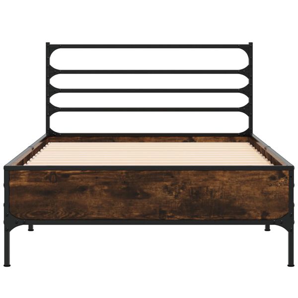 vidaXL Bed Frame without Mattress Smoked Oak 90x200 cm
