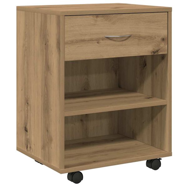 vidaXL Rolling Cabinet Artisan Oak 46x36x59 cm Engineered Wood