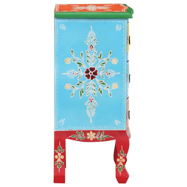 vidaXL Hand Painted Bedside Cabinet 40x30x60 cm Solid Mango Wood