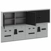 vidaXL Tool Cabinet and Pegboard Set 6 pcs Black 200 x 20 x 115 cm