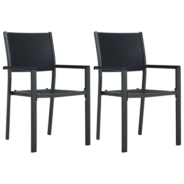 vidaXL 3 Piece Garden Dining Set Black