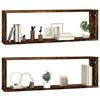 vidaXL Wall Cube Shelves 2 pcs Smoked Oak 80x15x26.5 cm Engineered Wood