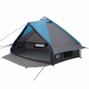 vidaXL Teepee Tent 6-Person 6-Person Blue and Grey