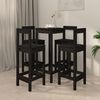 vidaXL 5 Piece Bar Set Black Solid Wood Pine