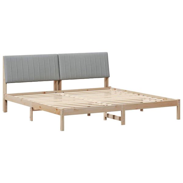 vidaXL Bed Frame with Headboard Brown 200 x 200 cm Solid Pine Wood