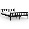 vidaXL Bed Frame without Mattress Black Solid Wood 140x200 cm